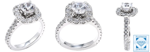Cz Engagement ring in 14 karat white gold