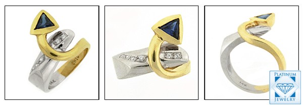 TWO TONE SAPPHIRE CZ RING