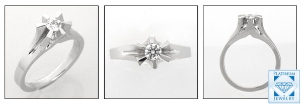 Small cubic zirconia / 14k white gold ring