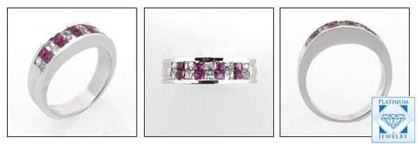 Invisible cubic zirconia setting/ wedding band