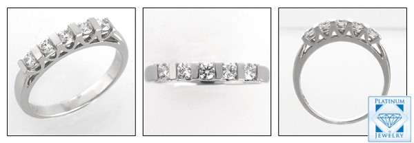 CHANNEL SET CUBIC ZIRCONIA WEDDING BAND/ WHITE GOLD