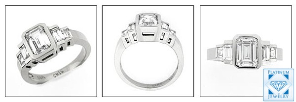 Antique Style AAA High Quality Emerald Cut CZ RING