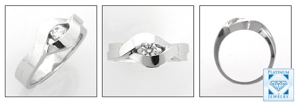 CUTE CHANNEL SET SMALL ROUND CZ RING/14k w gold