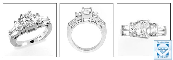 2 CARAT RADIANT CUT FLAWLESS CZ ENGAGEMENT RING