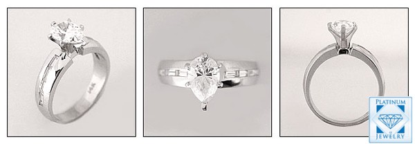 1.5 Ct AAA HIGH QAULITY  PEAR SHAPED CZ ENGAGEMENT RING