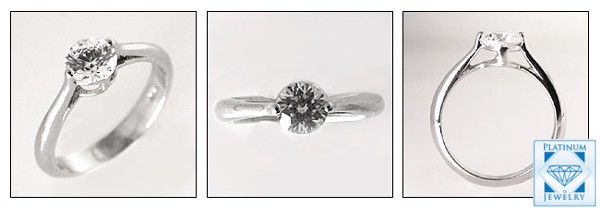 TIMELESS  0.75 Ct ROUND CUBIC ZIRONIA SOLITAIRE/14K W GOLD