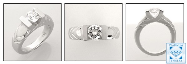 ROUND CZ SOLITAIRE RING /CHANNEL SET