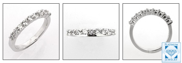 .50 CTW CUBIC ZIRCONIA WEDDING BAND/ SHARE PRONG