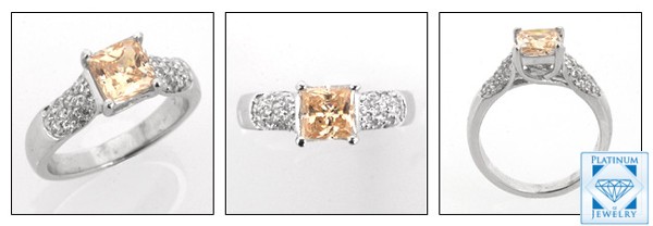 Champaign color high quality cubic zirconia anniversary ring