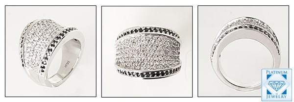 1.5 TCW WIDE RIGHT HAND BAND WITH BLACK AND DIAMOND CZ