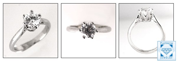 BEST QUALITY 1 CT. ROUND CZ SOLITAIRE WHITE GOLD RING