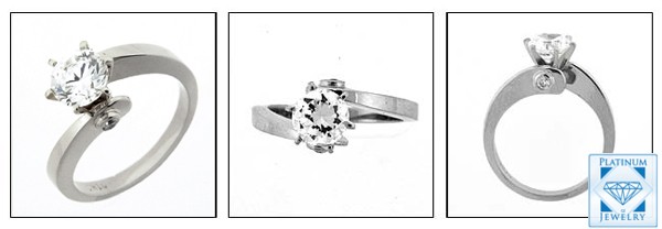 1 CARAT Round CZ 6 PRONG Tiffany Platinum 950 Solitaire Ring