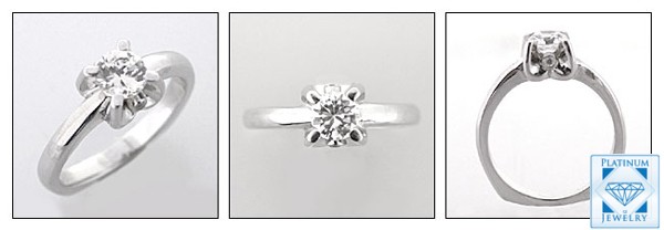 PLATINUM SOLITAIRE RING /1 CARAT AAA HIGH QUALITY CUBIC ZIRCONIA