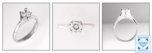 .80 Ct CUBIC ZIRCONIA WHITE GOLD SOLITAIRE RING