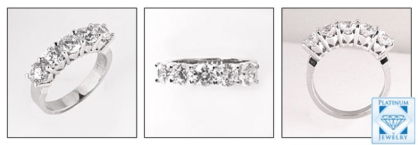 2 Carat Total Weight Round Cubic Zirconia Anniversary Ring
