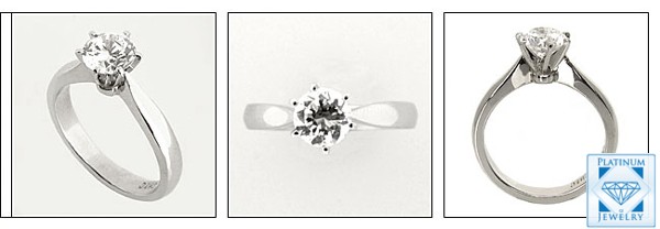 CZ SOLITAIRE RING 1 Ct. / 14k white gold