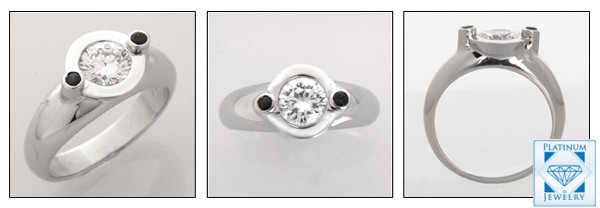 One of a kind 1ct. Round cz stone in bezel setting/Dome Shank