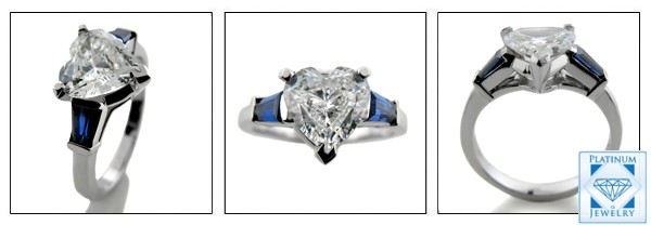 2 CARAT AAA HIGH QUALITY CZ HEART SHAPED RING