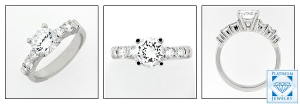 Diamond Quality ROUND 1.25 Ct. CZ Engagement Ring