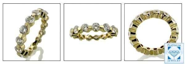 3 CARAT TOTAL ROUND CZ SHARE PRONG GOLD ETERNITY BAND