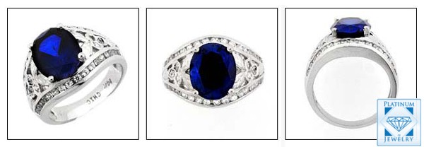 4 Ct. OVAL SAPPHIRE CZ ANNIVERSARY RING