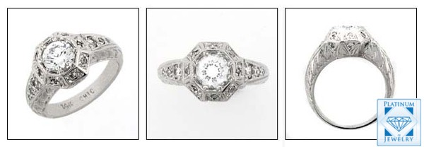 Antique Style Cubic Zirconia Ring