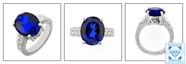 6 CT. OVAL SAPPHIRE CZ ANNIVERSARY RING