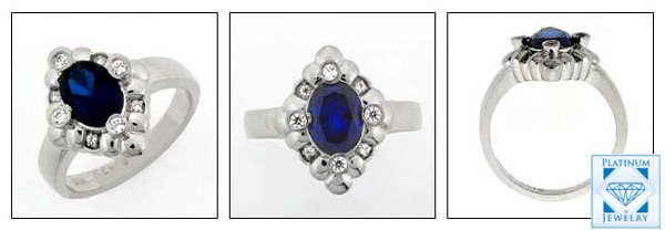 OVAL SAPPHIRE CZ RING 