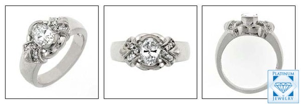 OVAL 1 CT HIGH QUALITY CUBIC ZIRCONIA ANNIVERSARY RING 