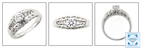 ROUND CZ RING /SOLID 14k Setting