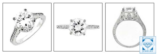 2.5 Ct Round Synthetic Diamond engagement ring 