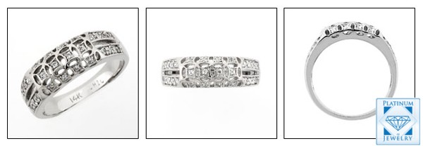 PAVE SET CUBIC ZIRCONIA White GOLD BAND