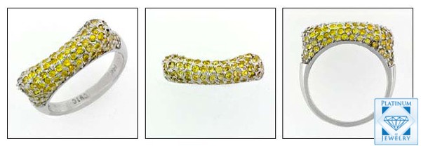 1CTW CANARY ROUND SMALL CUBIC ZIRCONIA CHIC DESIGN RING