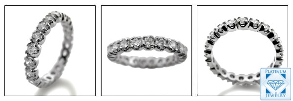 1.5 TOTAL CARAT ROUND CZ WHITE GOLD ETERNITY BAND