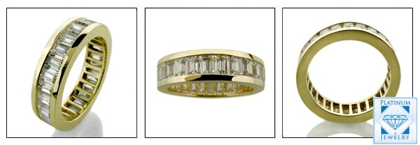 1.5 TCW CZ BAGUETTE YELLOW GOLD ETERNITY BAND