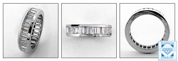 AAA HIGH QUALITY CZ BAGUETTES CHANNEL SET ETERNITY BAND