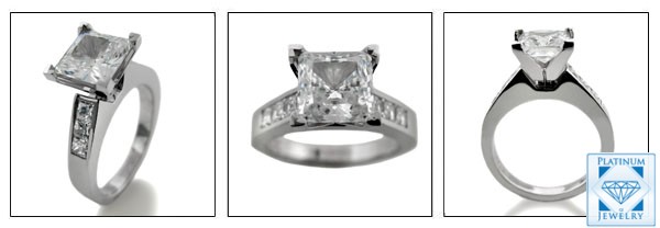 1.5 CARAT PRINCESS CUT CZ CUBIC ZIRCONIA ENGAGEMENT RING IN WHITE GOLD