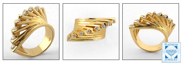 CHIC CZ YELLOW  GOLD RING