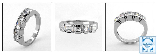 Platinum wedding band with cubic