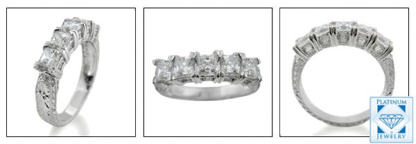 cubic zirconia 14k white gold band