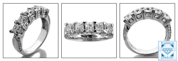 Picture of 5 stone cz princess cut wedding band