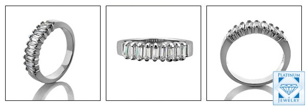 Wedding band with High Quality CZ Baguettes