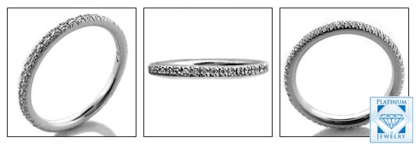 3 views of tube 2mm eternity band in white gold