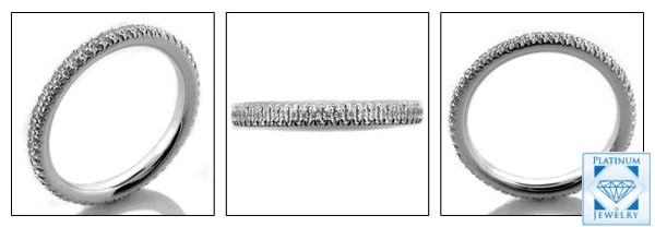 2.5mm Cubic Zirconia Eternity band micro pave