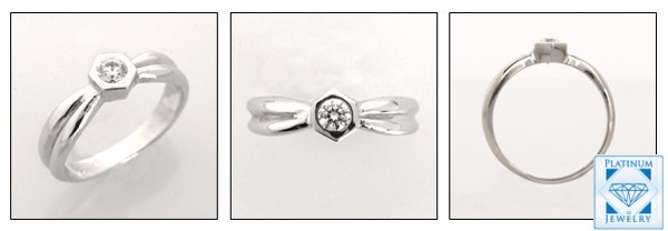 0.20 CT ROUND CZ BEZEL PROMISE RING IN WHITE GOLD