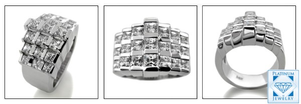 13mm wide AAA high quality CZ PRINCESS channel band