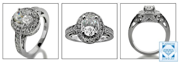 OVAL 1.25 CZ PAVE SET ANNIVERSARY RING
