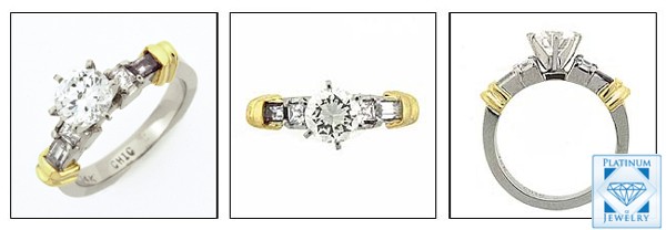1 Ct. Round CZ Two Tone GOLD RING 776