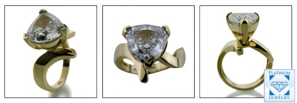 4 CT TRILLION HIGH QUALITY CUBIC ZIRCONIA SOLITAIRE RING