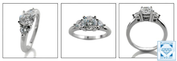 AAA HIGH QUALITY ROUND CUBIC ZIRCONIA 3 STONE RING 
